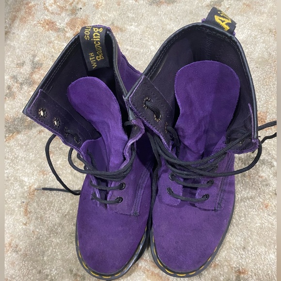 Purple Suede Doc Martens Air Ware 8-hole boots for sale! - Picture 5 of 6